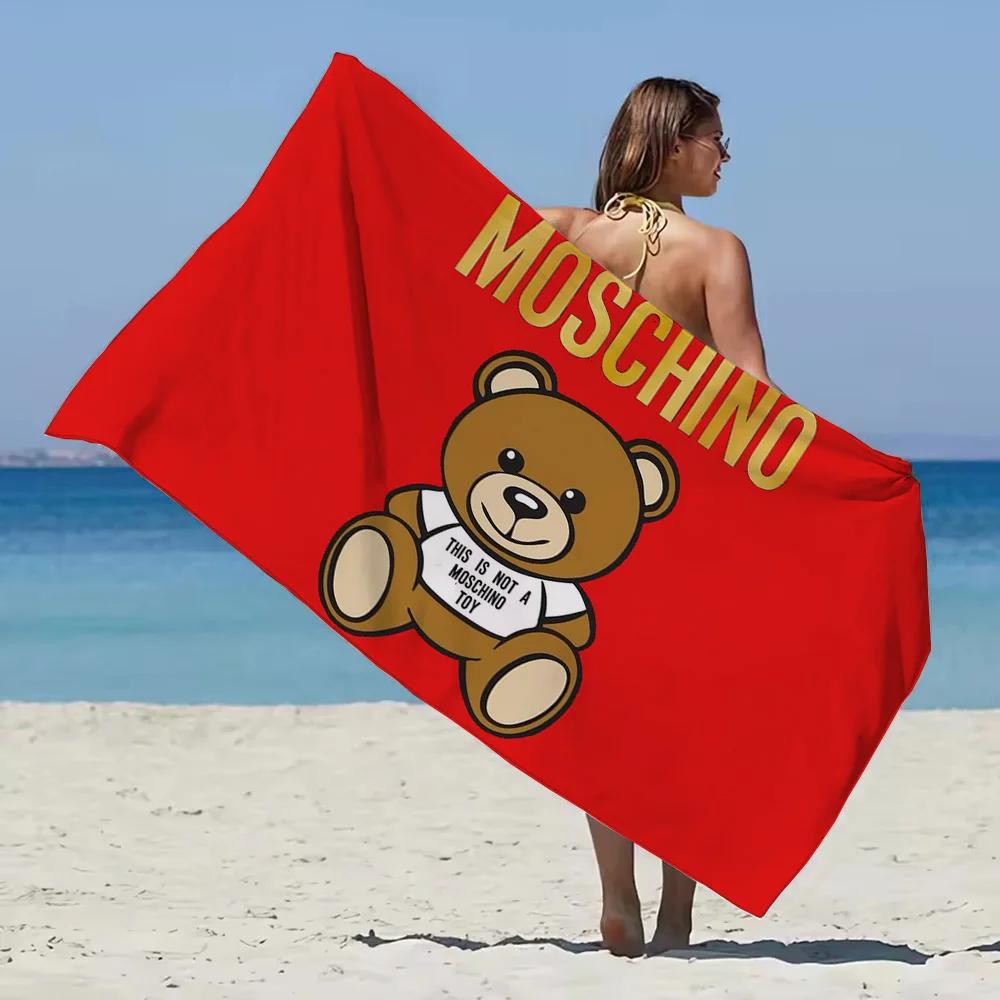 Moschino منشفة التجفيف السريع التخييم كبير القطن منشفة الشاطئ رجل مناشف الصالة الرياضية مع تصاميم ستيتش مناشف حمام 100 ين متجر المنزل