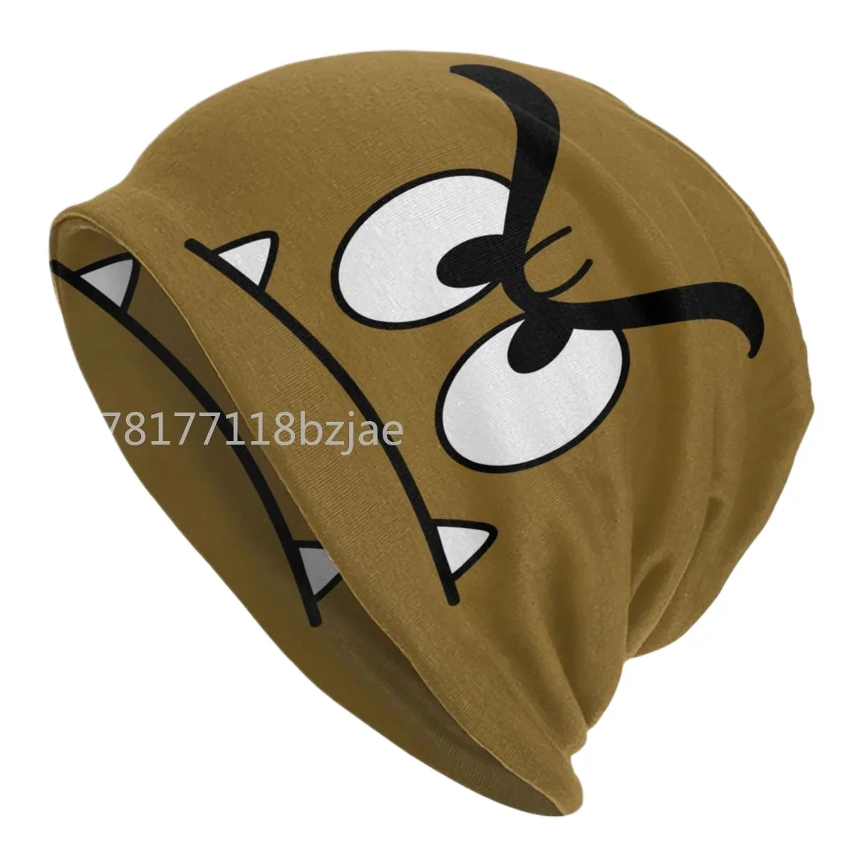 Cartoon Game Brown Goomba Face Bonnet Hats Hip Hop Knitting Hat For Women Men Winter Warm Skullies Beanies Caps