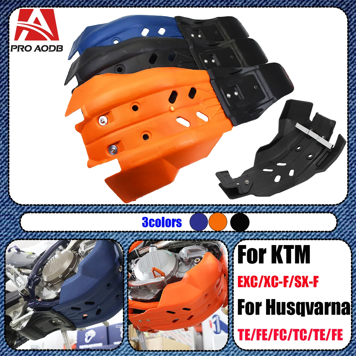 

For HUSQVARNA TE TC FEFC 300 KTM EXC XC-F SX-F XCF 250 350 Motorcycle Engine shield Frame Protector Cover Guard Skid Plate