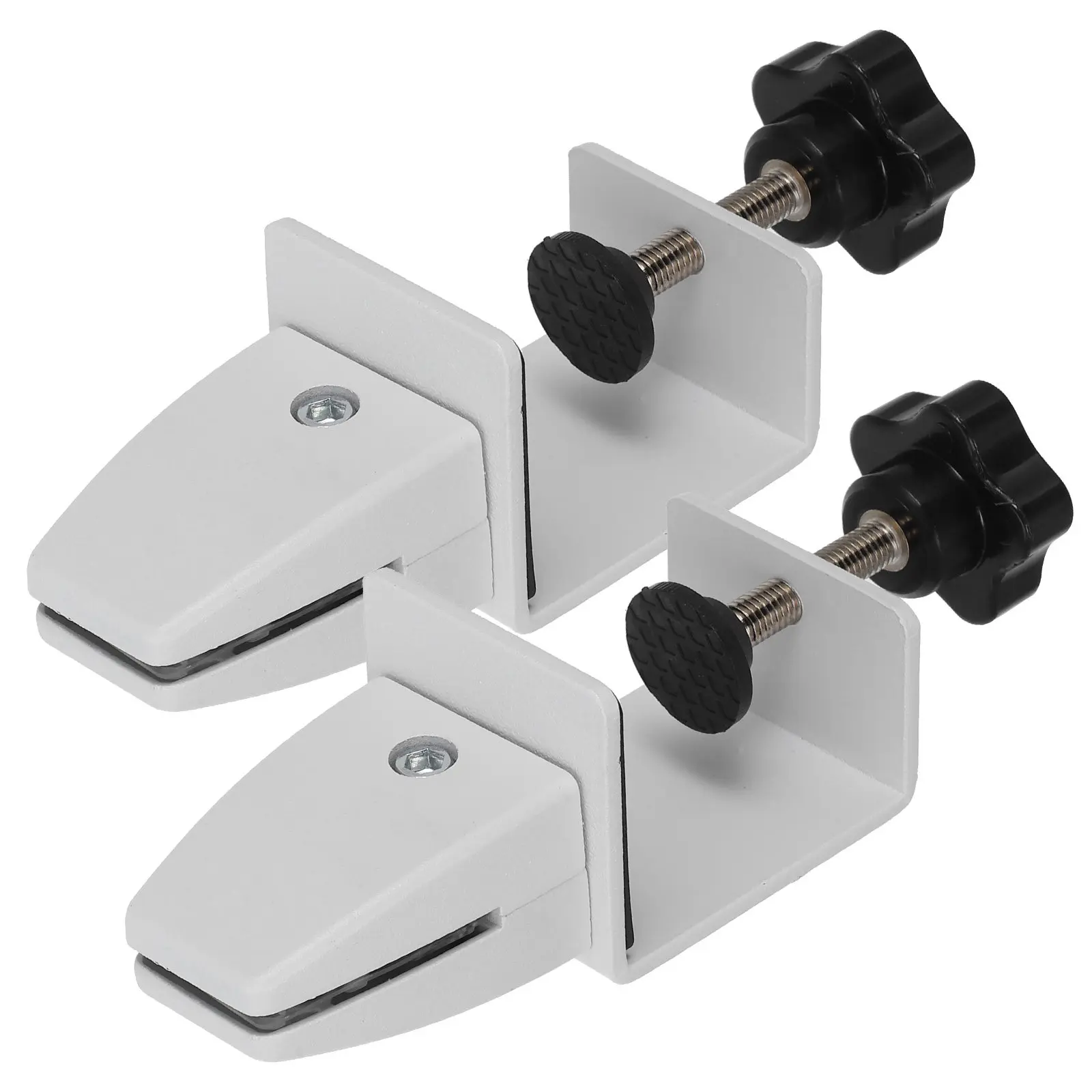 

2Pcs Premium Aluminum Alloy Desktop Partition Clamp Hole Free Installation Adjustable for Office Home Computer Room Screen