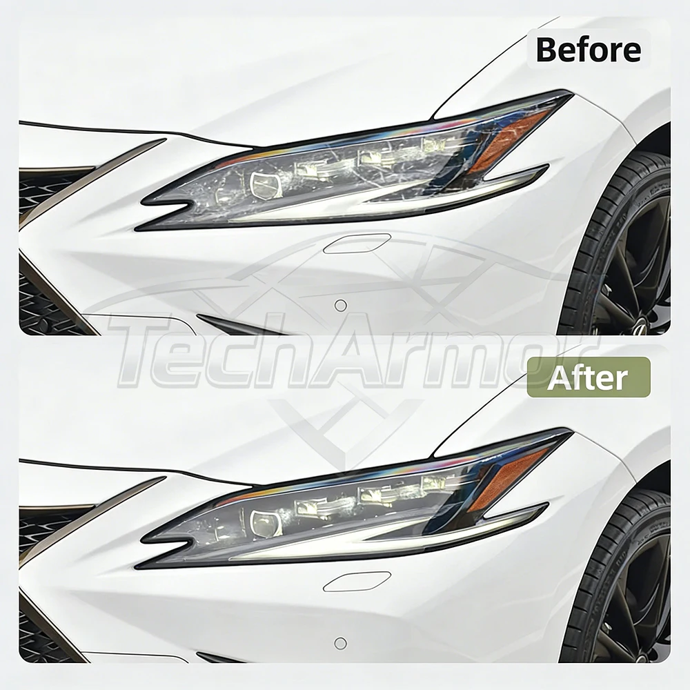 TPU Car Headlight Protective Film For Lexus ES 300h 2019 2020 2021-2023 Transport & Smoke Anti-Scratch Auto External Accessories - view 3