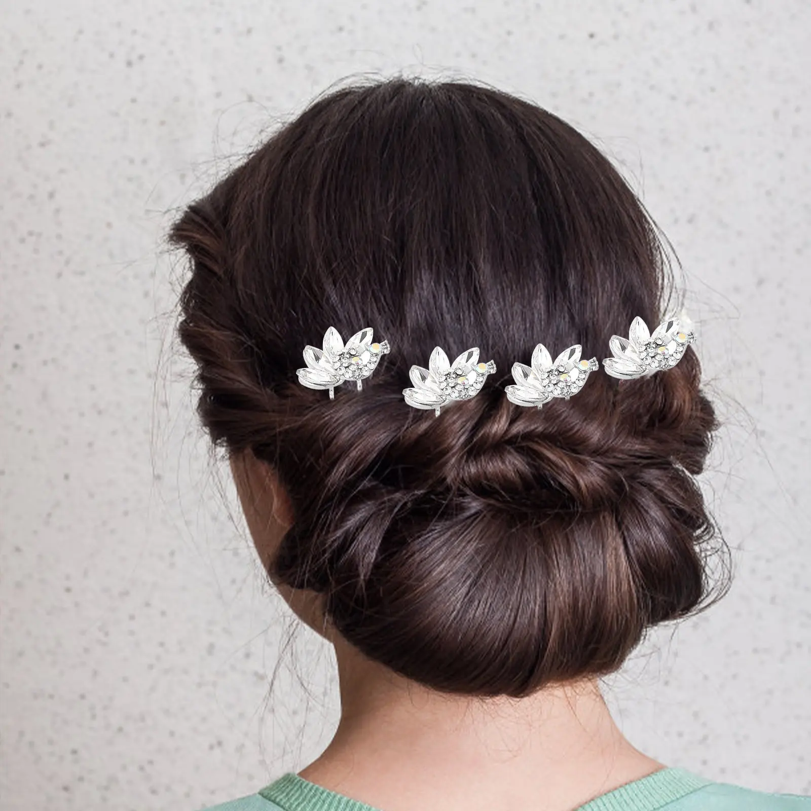 4Pcs U Shaped Rhinestone Bridal Hairpins Wedding Hair Accessories for Bride Bridesmaids Special Events Wedding Hair Accessories