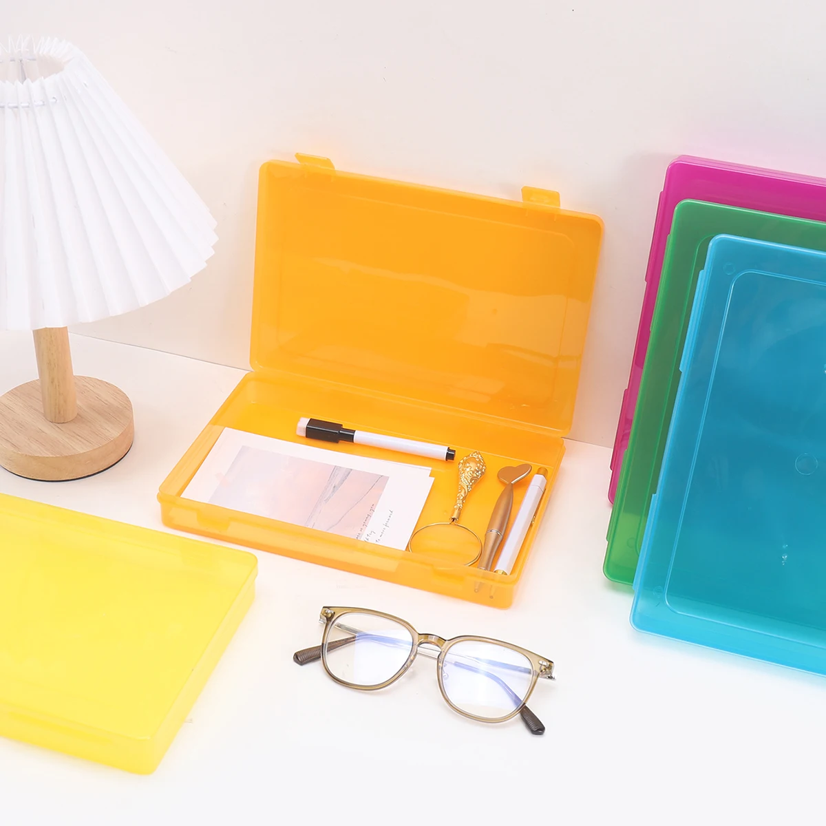 

Многоцветный прозрачный ящик для хранения файлов — портативный органайзер для дома и офиса, ящик для хранения школьных канцелярских принадлежностей