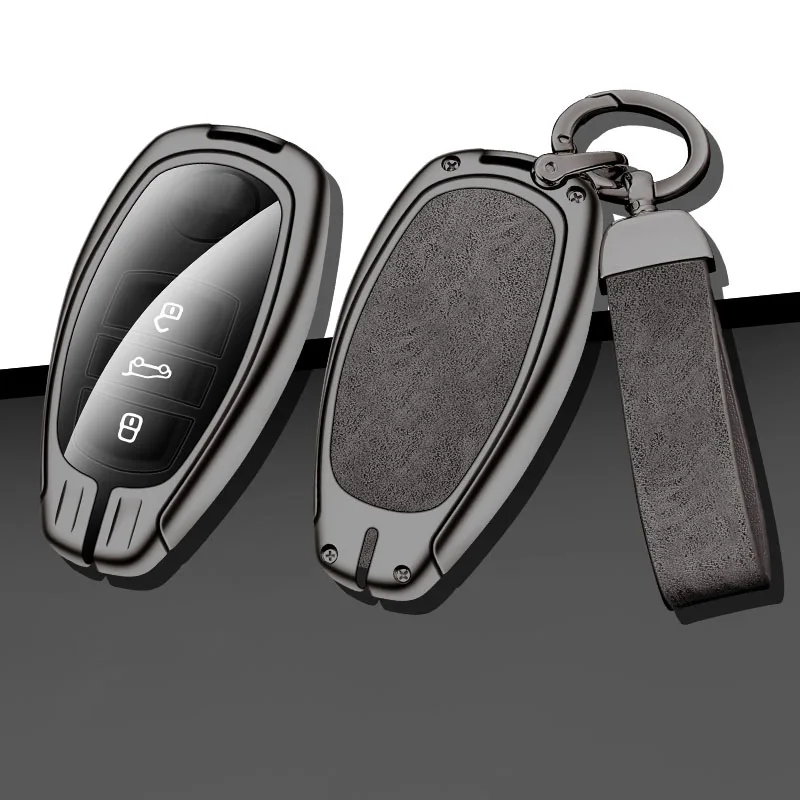 New Alloy Leather Car Key Case Cover Holder Fob Protector Shell for Volkswagen VW Golf 6 Mk6 Tiguan Polo Passat CC B6 B7 Touareg