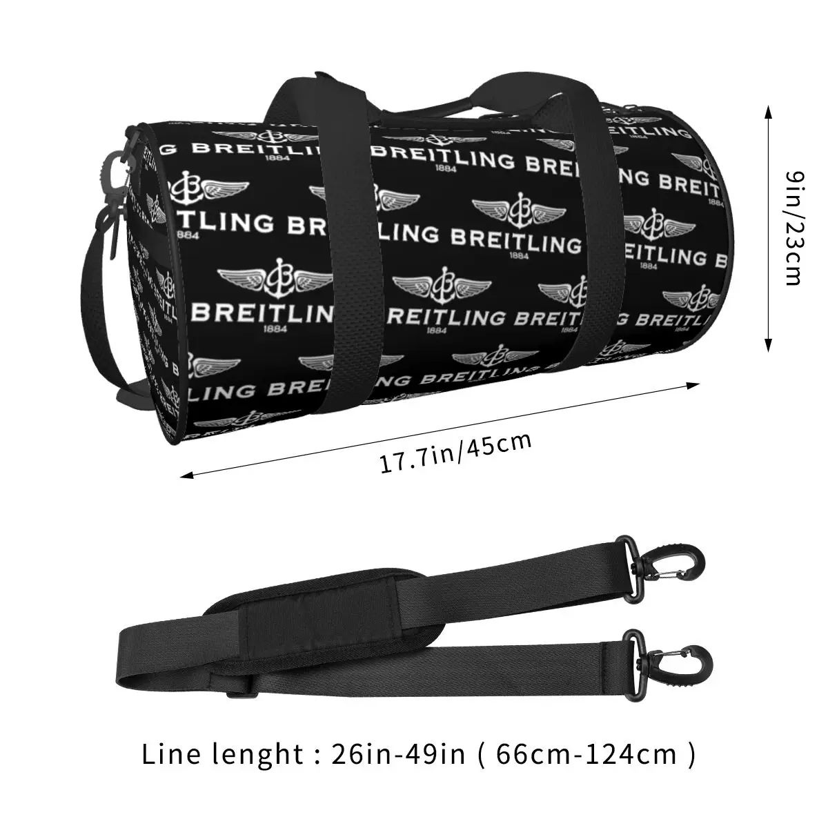 Breitling-logo Duffle Gym Bag Durable for Yoga Gym Bag Waterproof Sports Overnight Travel Bags Backpack