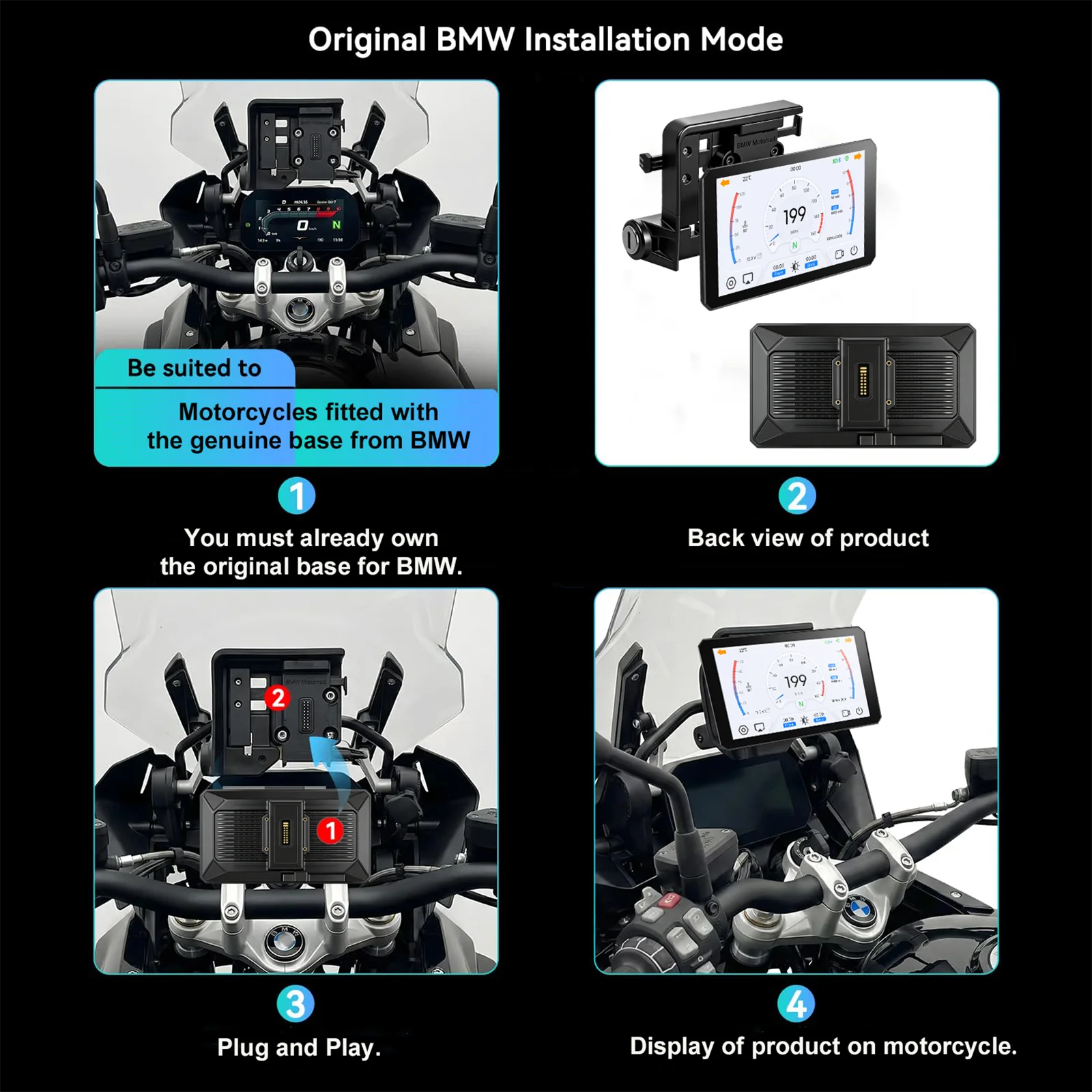 BMW용 Carplay Per Moto, 매직 휠 XR M1000 R1200GS R1250... - 1