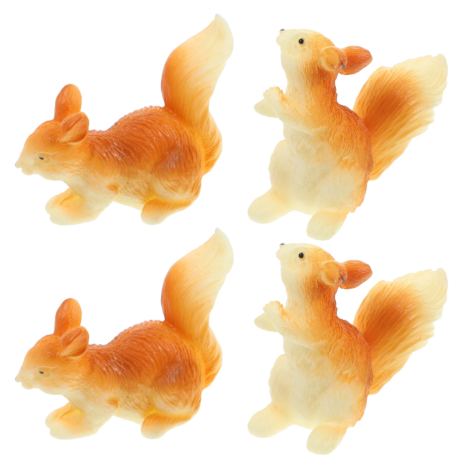 

4pcs Adorable Squirrel Figurines Tiny Animals Decor for Balcony Yard Garden Resin Craft Supplies Non-fading DurableGarden Statue