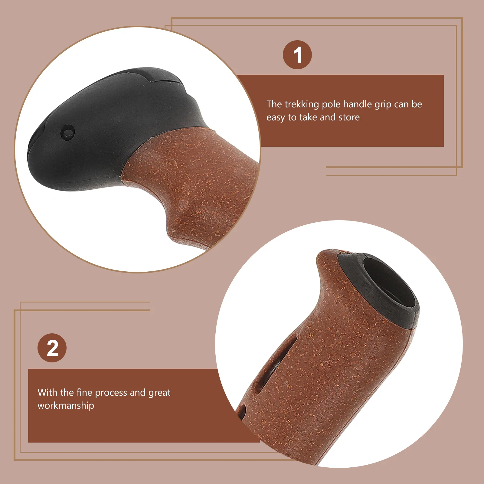 

Trekking Pole Handle Replacement Cork Grip Ergonomic Nonskid Walking Stick Handle Outdoor Use Trekking Pole Adapter