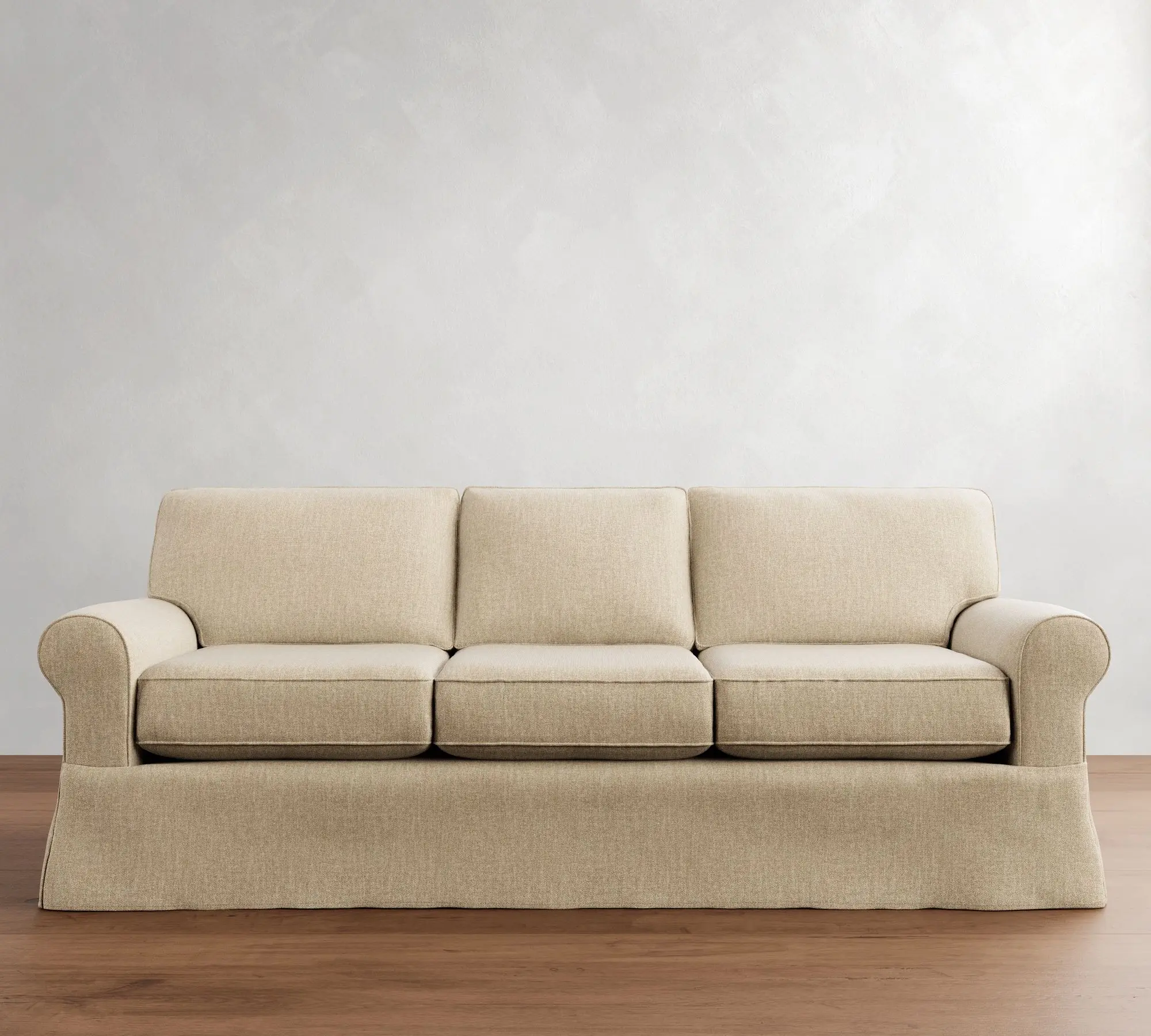 Roll Arm Fixed Rectangular Solid Wood Legs Loose Cushions Down Blend Wrapped Seat Black Denim Compressed Sofa Bed Sofa