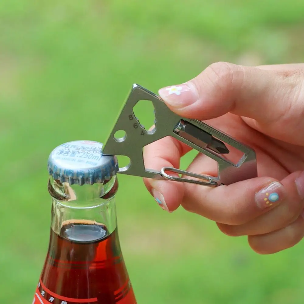 Silver Bottle Opener Stainless Steel Outdoor Equipment Camping Tool Multifunctional Outdoor Camping Accessories EDC Tool New