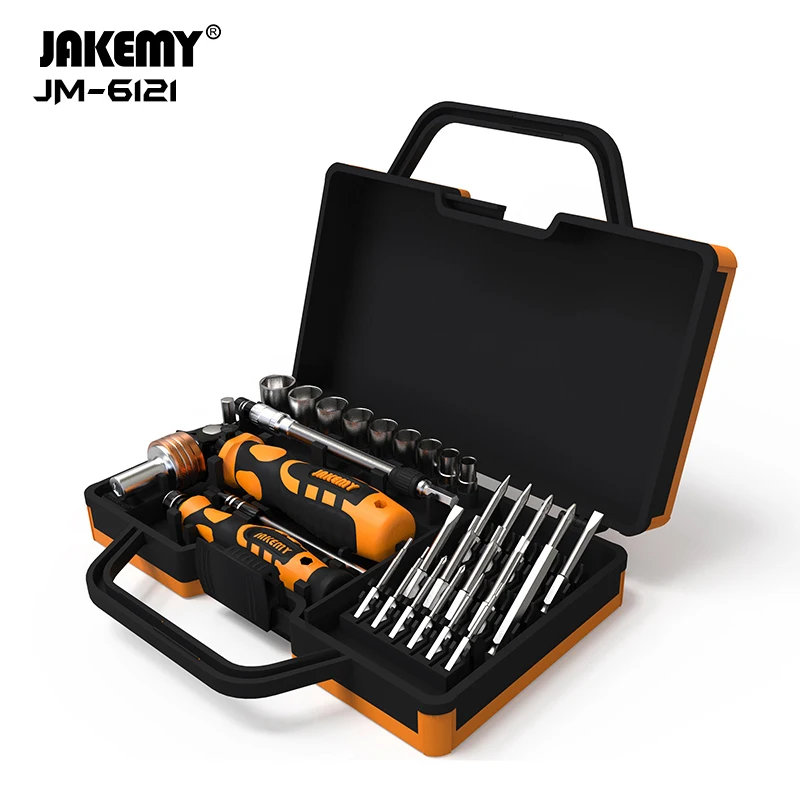 JAKEMY JM-6121 Portable 31pcs in 1 Professional DIY Repair Tool Kit Ratchet Screwdriver Set for Computer OEM Supported