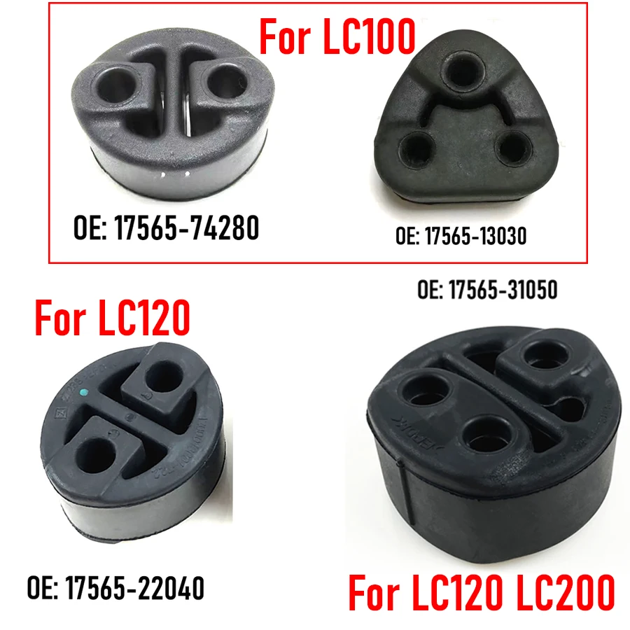 Wooeight 1Pc Exhaust Muffler Pipe Insulator Hanger 17565-74280/17565-31050/17565-13030 For Toyota Land Cruiser LC100 LC120 LC200