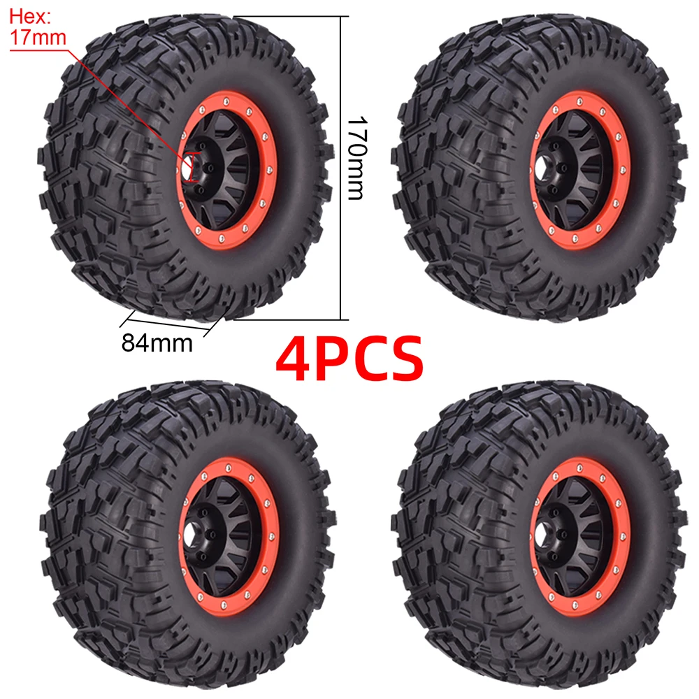 170MM 155MM 150MM Band Weel Monster Truck Banden Wielen 17mm Hub Hex voor 1/8 RC Auto HSP HPI Redcat Traxxas Trx4