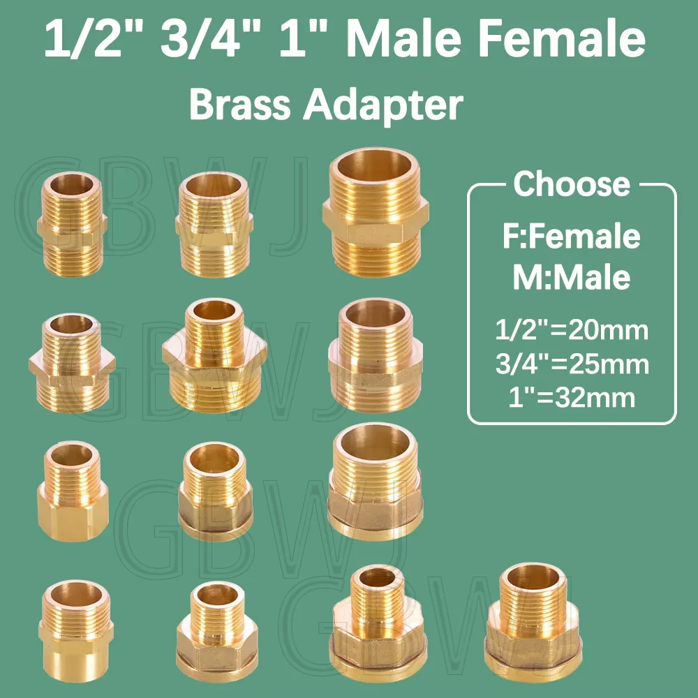 

Brass Pipe Hex Nipple Fitting 1/8" 1/4" 3/8" 1/2" 3/4" 1" BSP Male Thread Quick Adapter Coupler Connector for Water Oil Gas