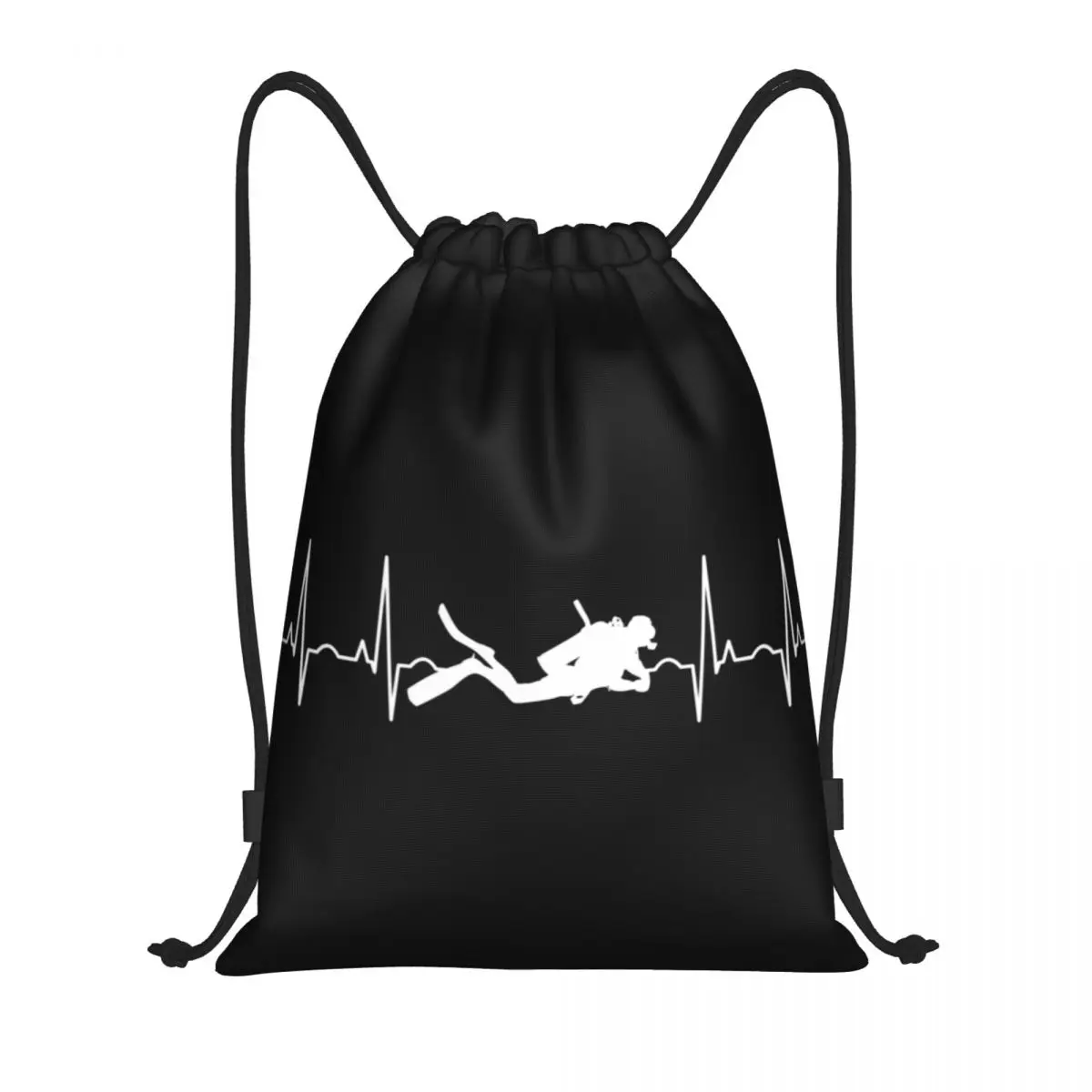 Bolsa con cordón de latido del corazón de buceo personalizada para hombres y mujeres, mochilas de Yoga para compras, buceo, deportes, gimnasio, Sackpack