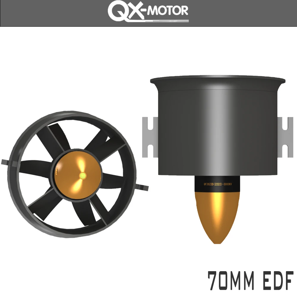 6 ostrzy wentylator kanałowy 70mm EDF QF2822-3000KV silnik bezszczotkowy do zdalnego sterowania akcesoria zabawkowe