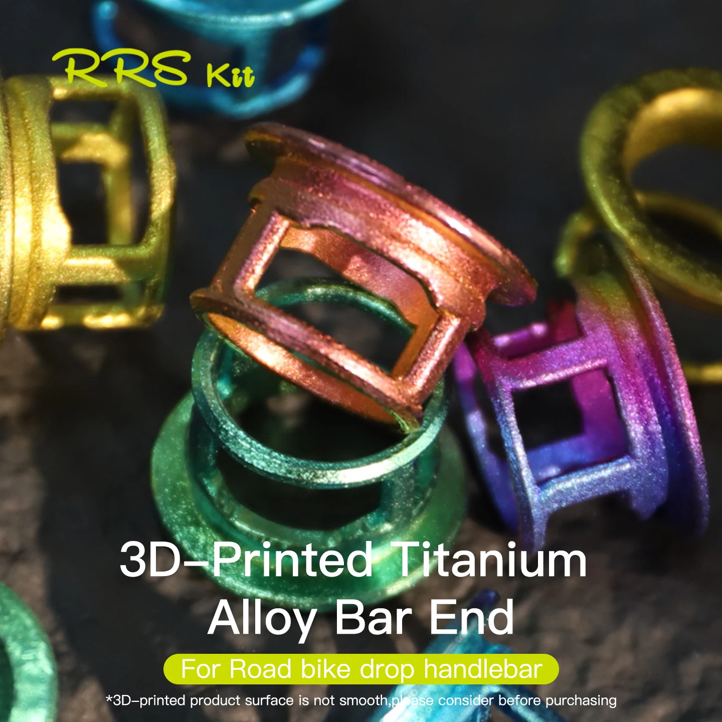 

RRSKIT 3D Printed Titanium Alloy Handlebar Plugs Universal For Road Bicycle Drop Handlebar Ultralight Colorful Bar End Plugs