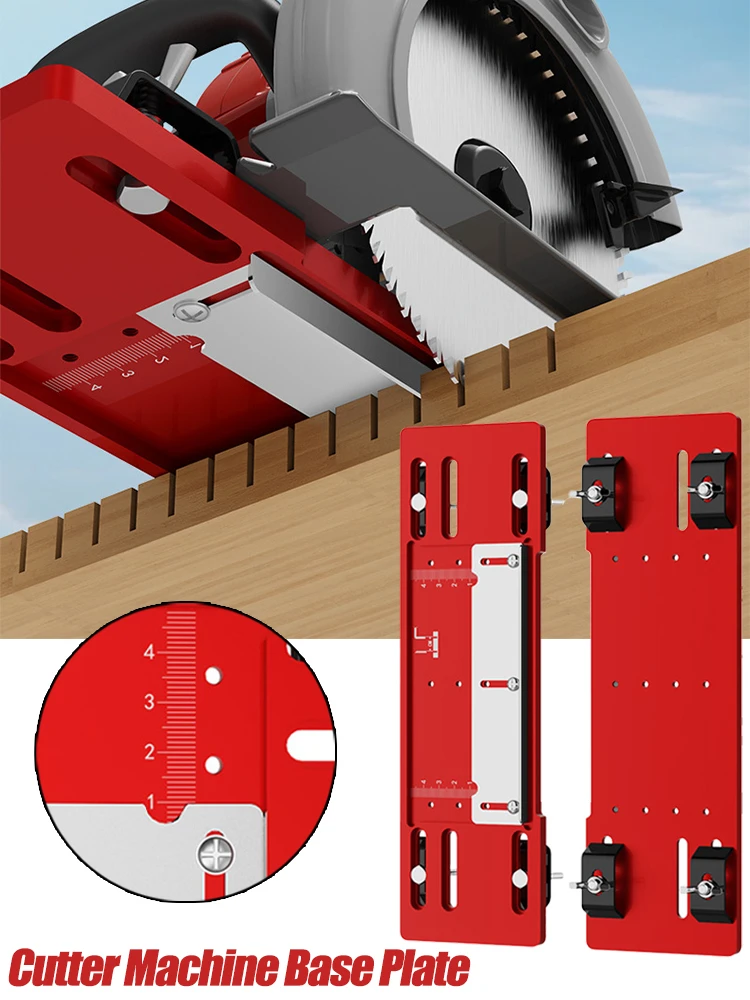 Placa inferior de guía de corte ajustable, placa Base Universal para sierra Circular eléctrica, soporte de guía de posicionamiento rápido para carpintería