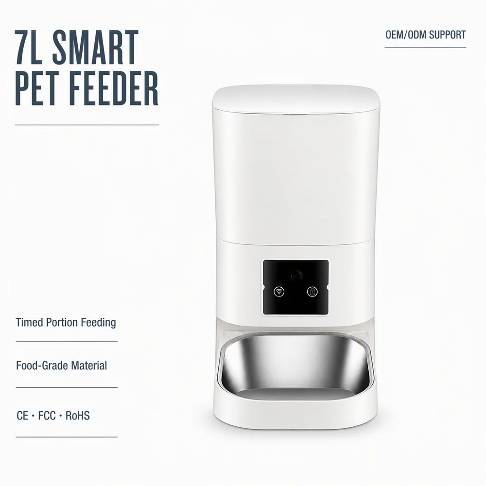 Smart Automatic Pet Feeder 6.5L Extra-Large Capacity Charge Remote Control Timed Portioned Feeding for Dogs Cats Solid ABS
