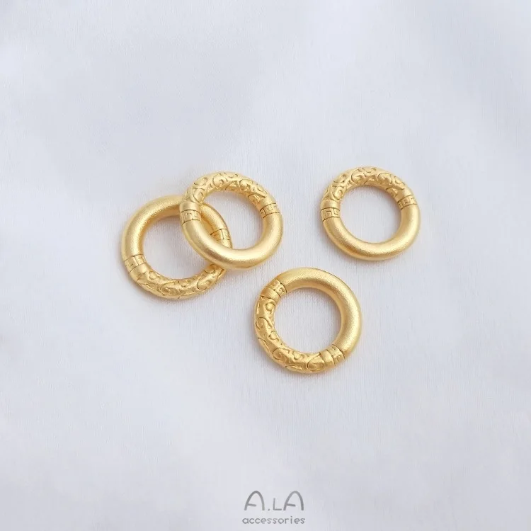 Sand Gold Ruyi Bead Transfer Bead Tiger Head Qiankun Circle Pendant Handmade DIY Braided Rope Beaded Jewelry Accessories