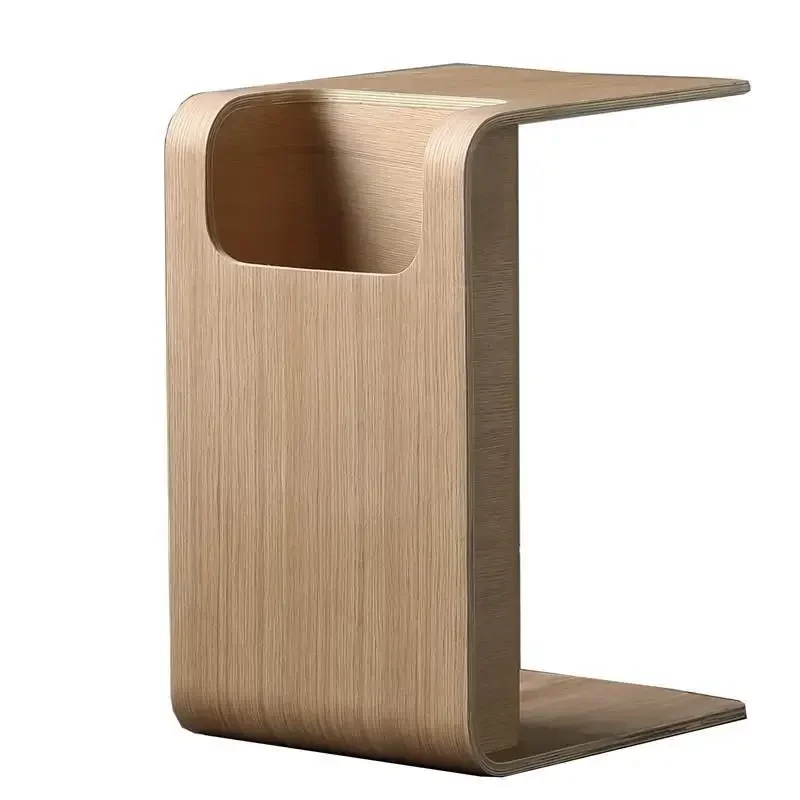 Sofá De Madeira Maciça Mesa Lateral Com Magazine Rack, Mesa De Café Em Forma De C, Minimalista Ins Designer, Nórdico Moderno, Pequenos Espaços