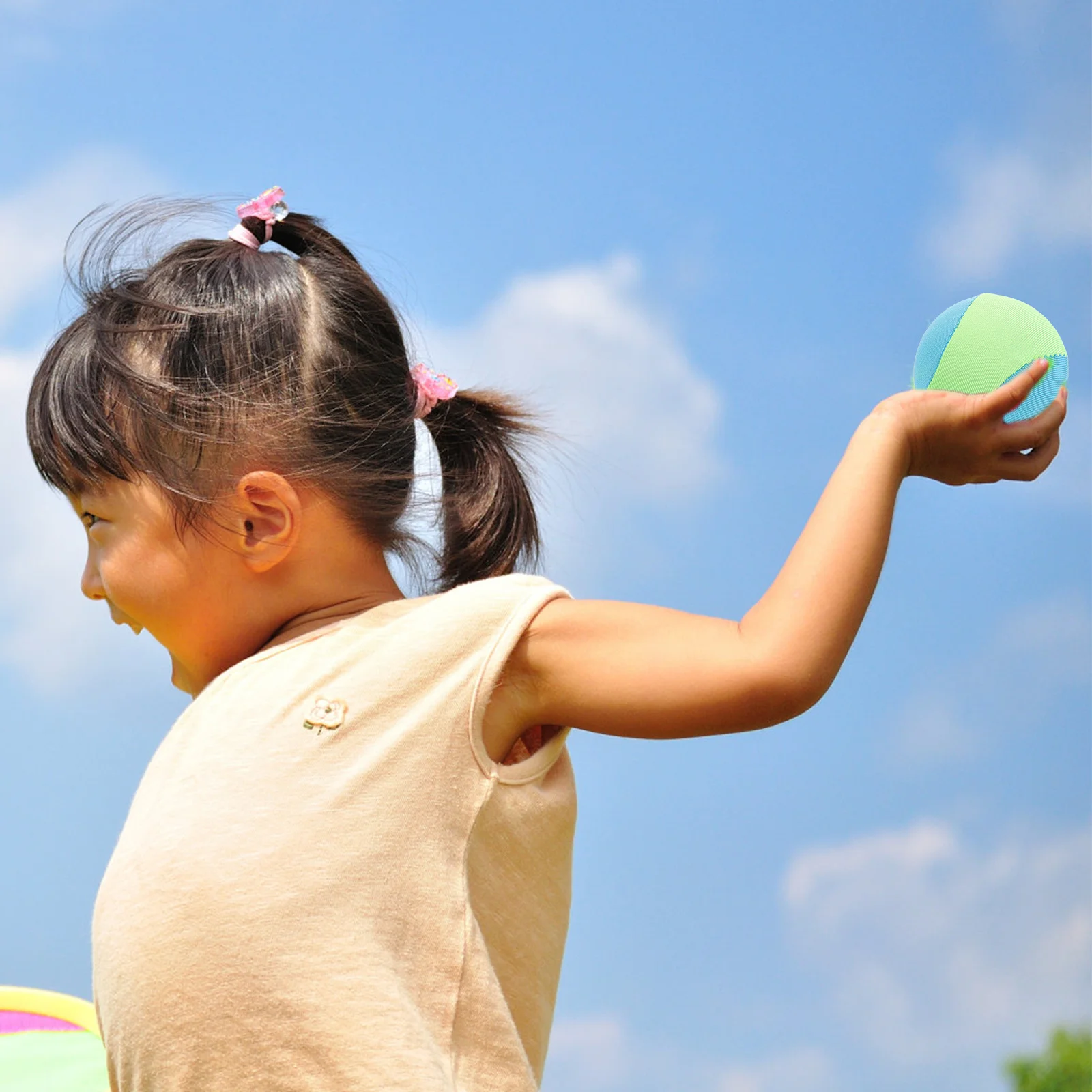 Balle rebondissante Tpr pour piscine, Sports de plage, soulagement du Stress, Durable, léger, amusant, cadeaux de fête, balle de saut en caoutchouc pour enfants, 2 pièces