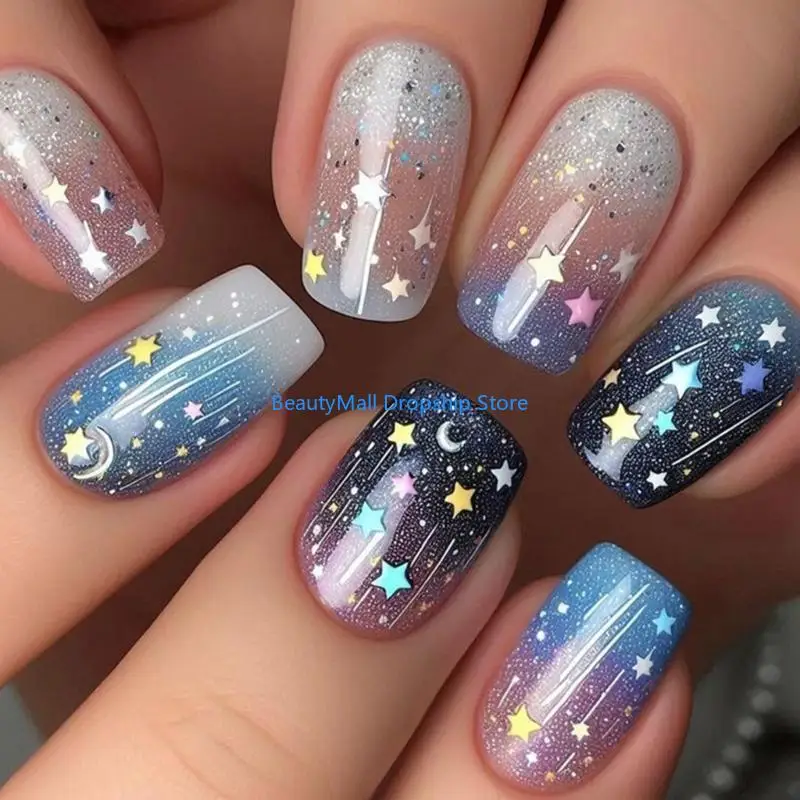 

40JD 24Pcs Square False Space Theme Moon Star Designs Acrylic For Commuting Celebrations And Special Event