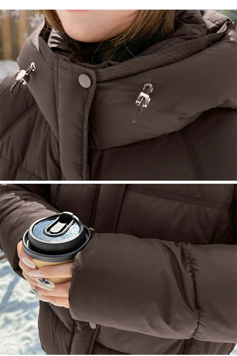 ZAROY Women Cotton-padded Short Jacket Solid Hooded Down Coats Winter All-Match Warm Parkas Korean Outerwear Puffer Snow кур