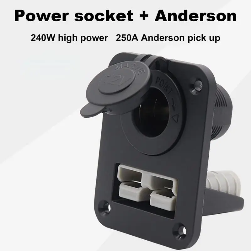 Auto 240W Plug-In Combination Panel 50A Marine Boat Socket Panel Car Power Socket Combination Panel Automobile Accessories