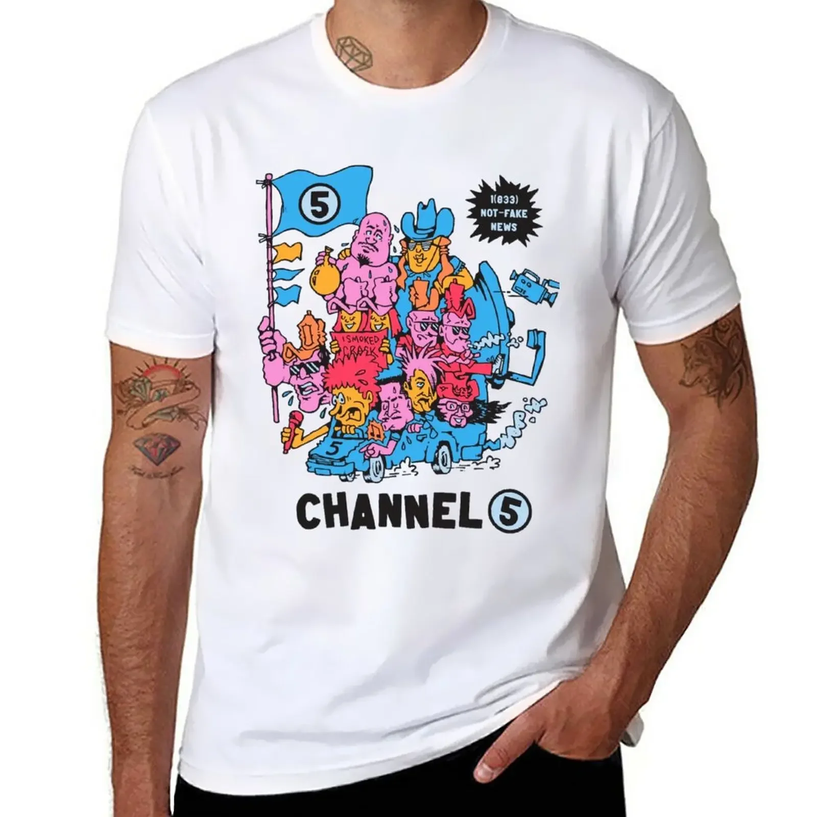 Channel 5, racing you your news T-Shirt sublime anime clothes cute clothes Blouse mens t shirt graphic