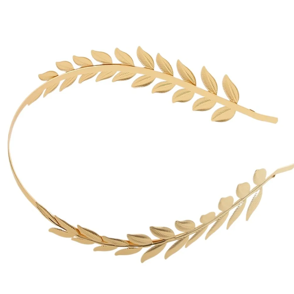 Griechische Göttin Vintage Haaraccessoires Goldfarbenes Blatt-Haarband Haarnadeln Haarkamm Kopfschmuck für Hochzeit und Party – Detail 9