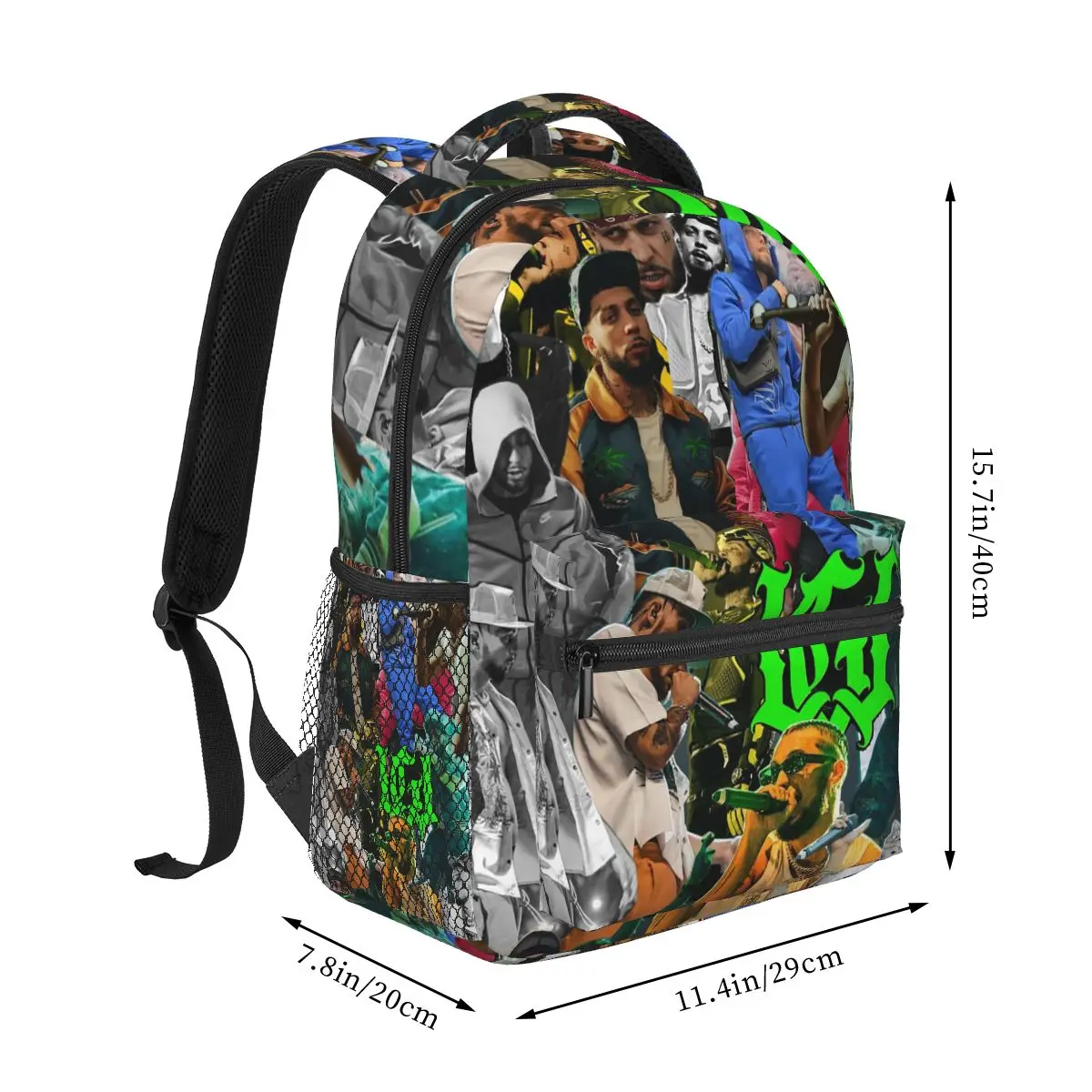Rapper Jc Reyes Album Tour Graphic Student Backpack School Bag Hiking Travel Daypack for Men Women Fashion Bookbag Shoulder Bags