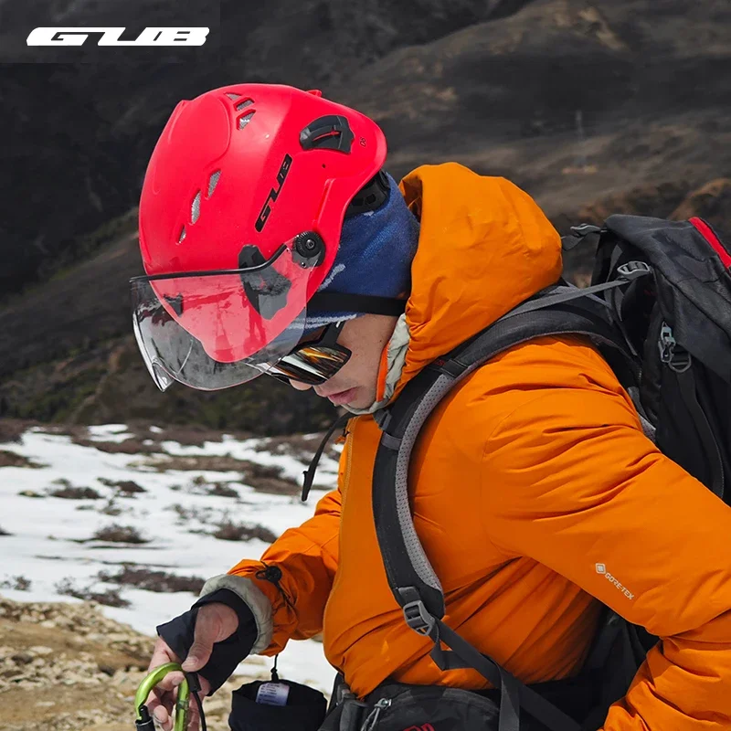 

GUB 56-62cm Outdoor Helmet with Goggles Climbing Helmet Mountaineering Safety Cap Cave Rescue MTB Bicycle Bike Cycling Helmets