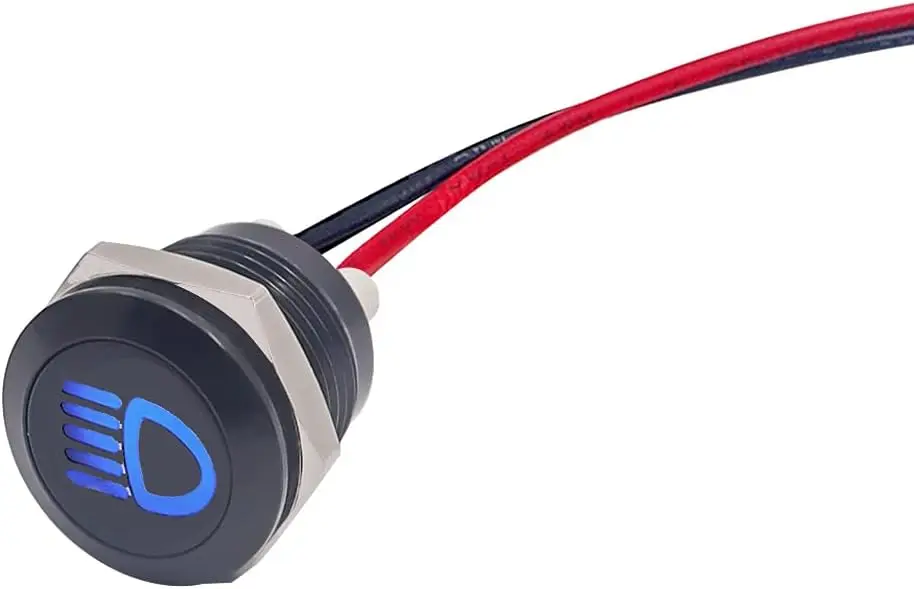 

Синий светодиодный индикатор 12В для дальнего света, металлический сигнальный фонарь 1/2 дюйма (12 мм)