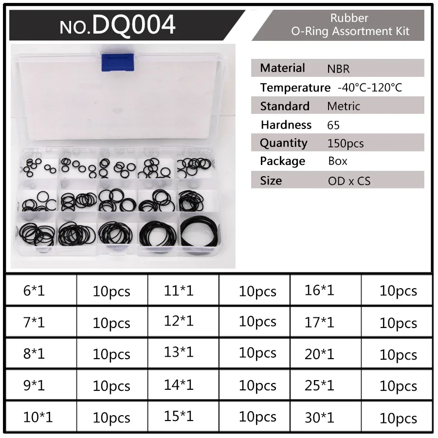 150 buah PCP Paintball Airsoft NBR karet Gasket pengganti Sealing o-ring Kit OD 6mm-30mm milimeter CS 1mm 1.5mm 1.9mm 2.4mm