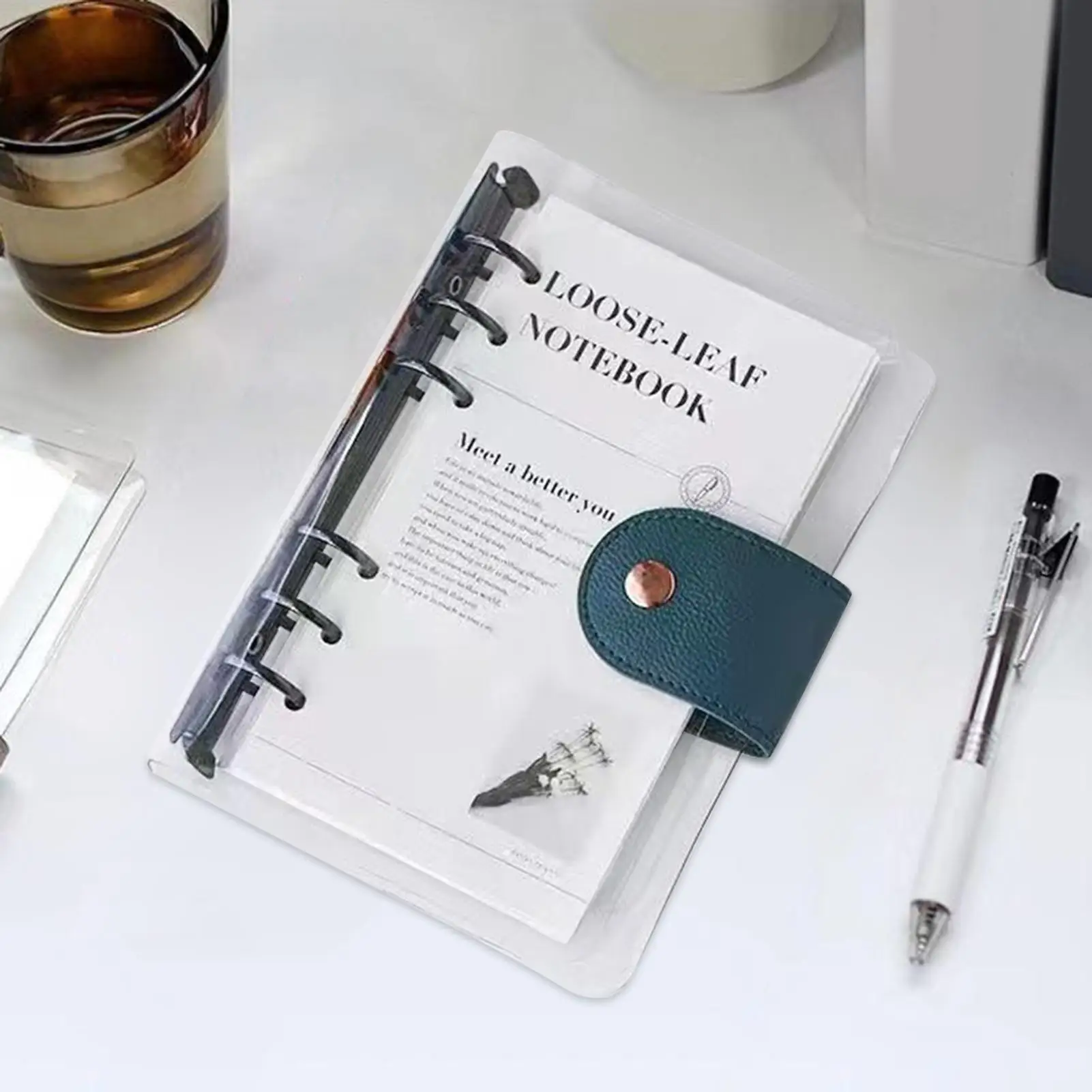 Segregator A6 Przezroczysty Segregator z 6 Ringami Planer Roczny Notatnik do Monitorowania Zdrowia, Ducha, Nawyków, Zadań, Ćwiczeń, Sprzątania Domu, Urodzin, Wakacji, Imprezy