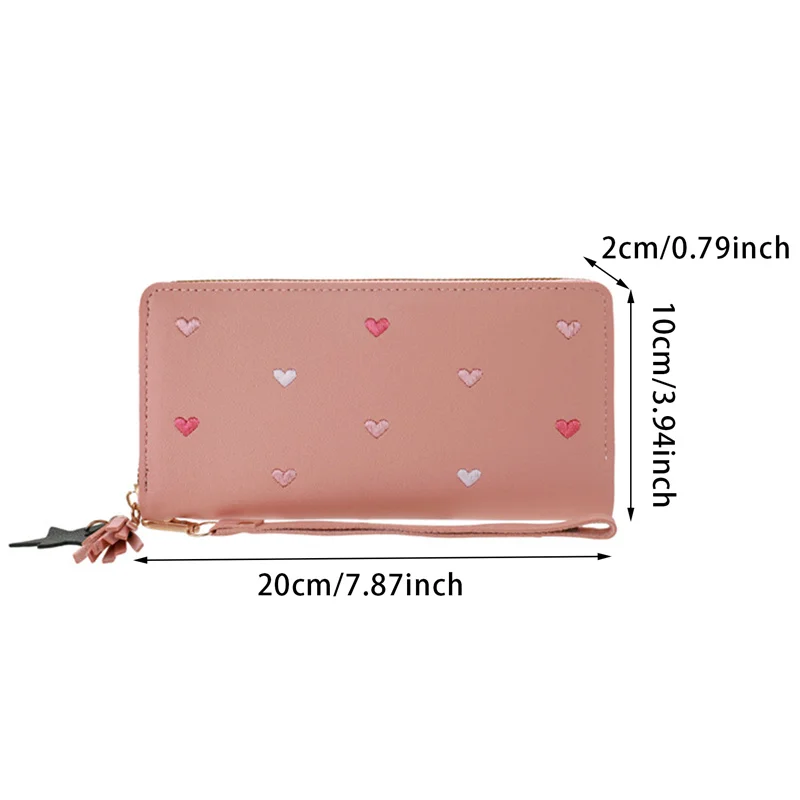 Women's Long Wallet Fashionable Soft Leather Bag with Multi Card Slots Large Capacity Zipper Handle Bags Zero Wallet Mobile Bags