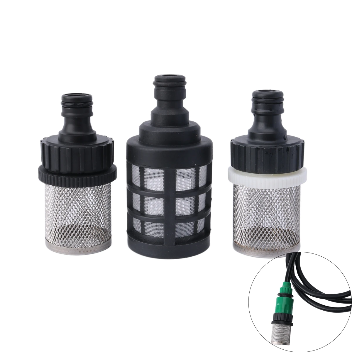 16mm Hose Inlet Filter Garden Irrigation Hose Quick Connector With Filter Watering System Filter Coupling Water Pump Filter