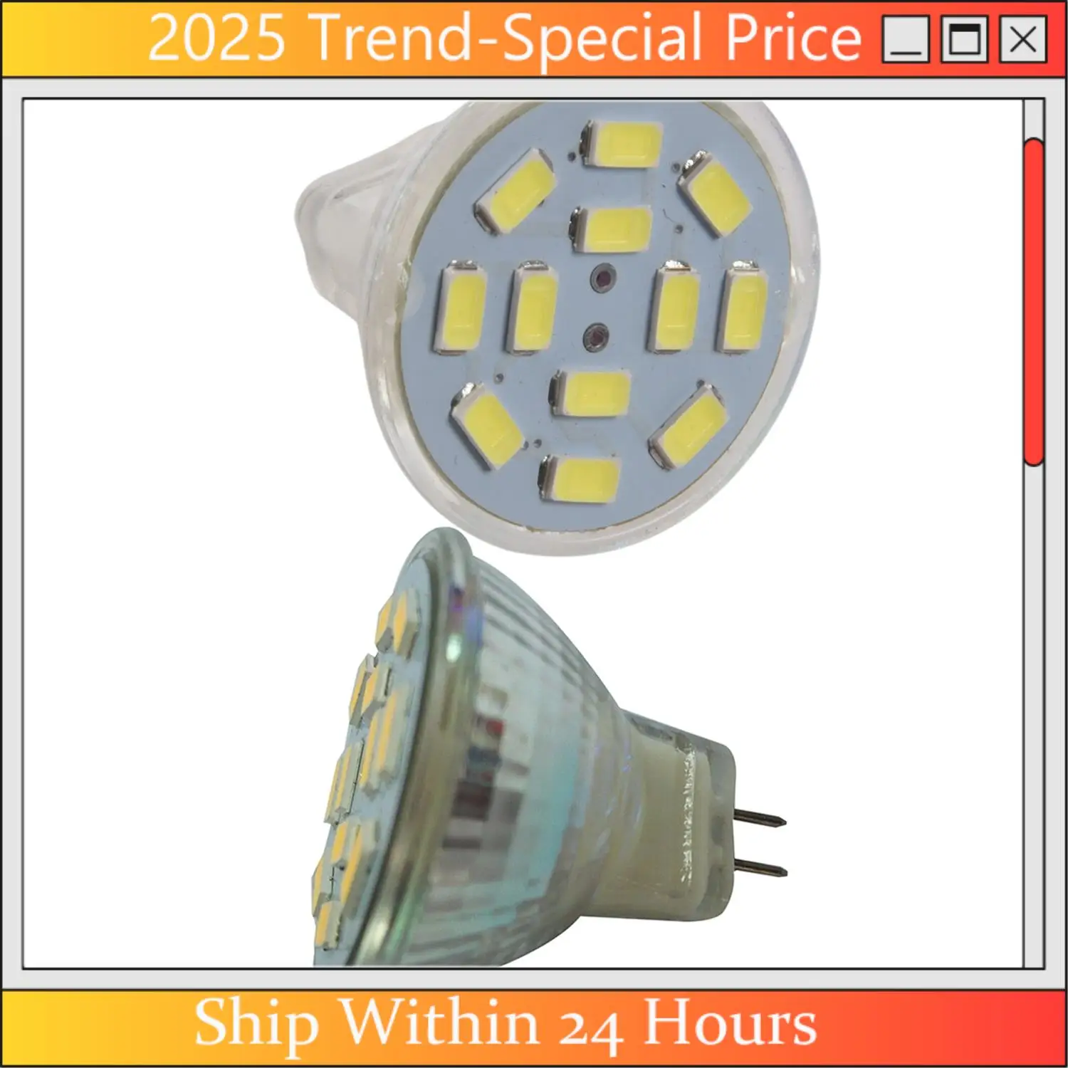 AA64 2X 6 Вт GU4(MR11) Светодиодный прожектор MR11 12 SMD 5730 570 лм постоянного тока 12 В, белый и теплый белый