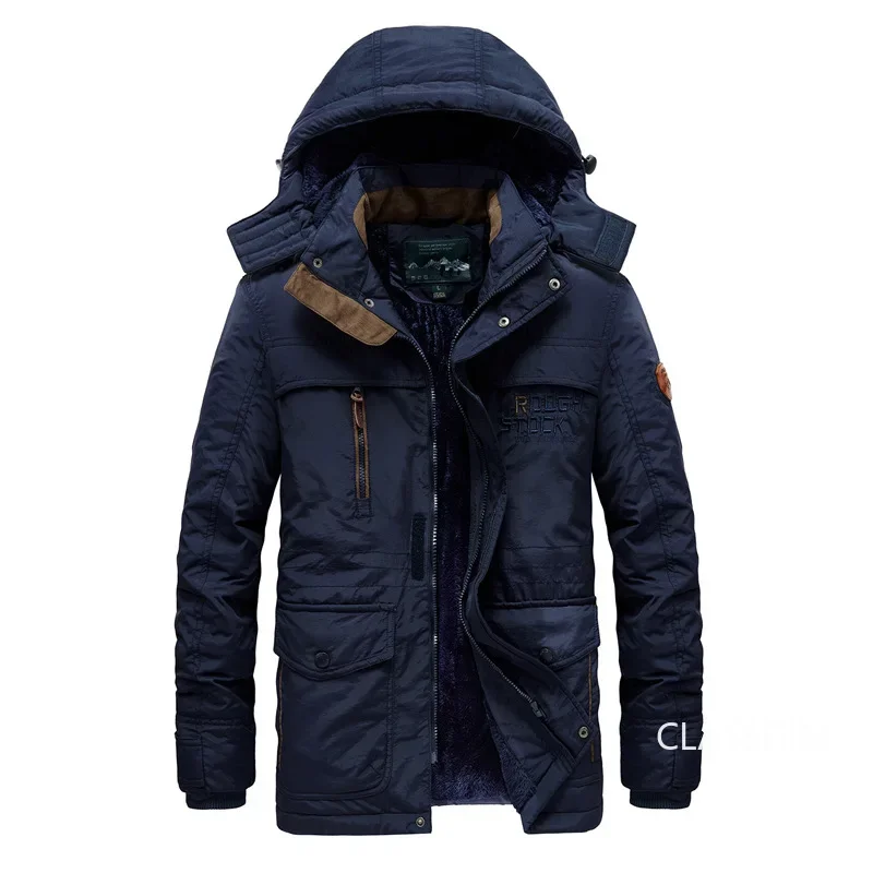 Piumini lunghi da uomo cappotti Casual con cappuccio parka caldi giacche invernali maschili di alta qualità cappotti lunghi all'aperto abbigliamento invernale 5X