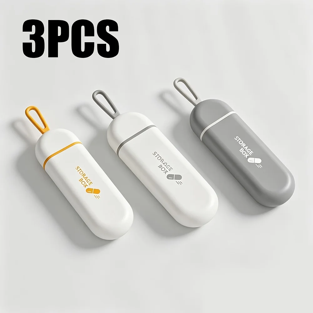 3pcs/2pcs/1pc Light-Resistant Daily Medication Organizer with Three Compartments, Made from Materials