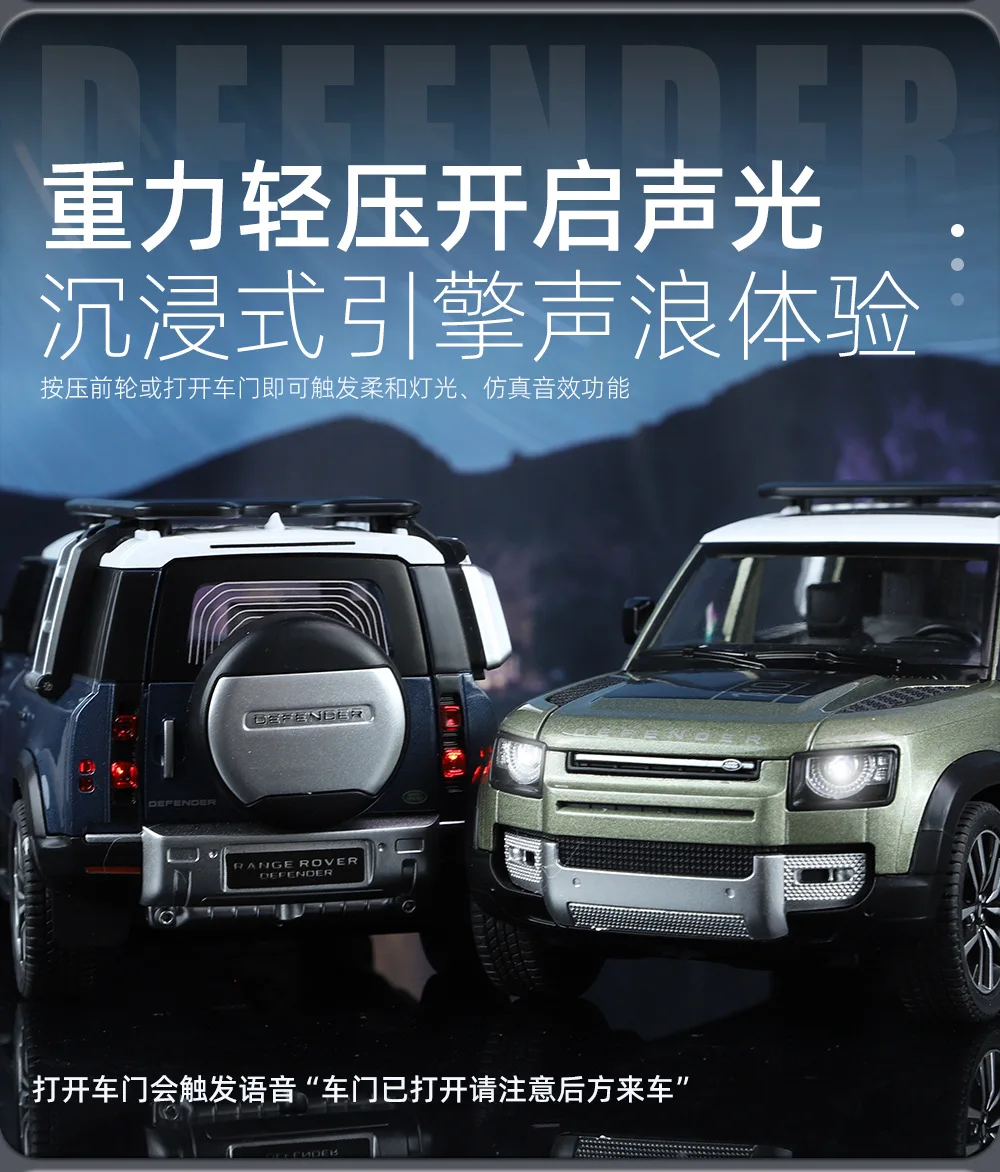 

1:24 Defender 110, модель внедорожника из сплава, орнамент, игрушка, литая под давлением модель автомобиля из сплава, Коллекционная модель