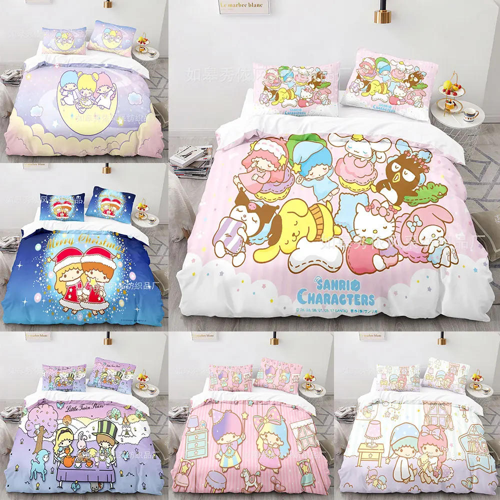 

Little Twin Stars Bedding Sets Comforter Quilt Bed Cover Duvet Cover Pillow Case 2-3 Pieces Sets Kids Adult Size Cartoon Decor