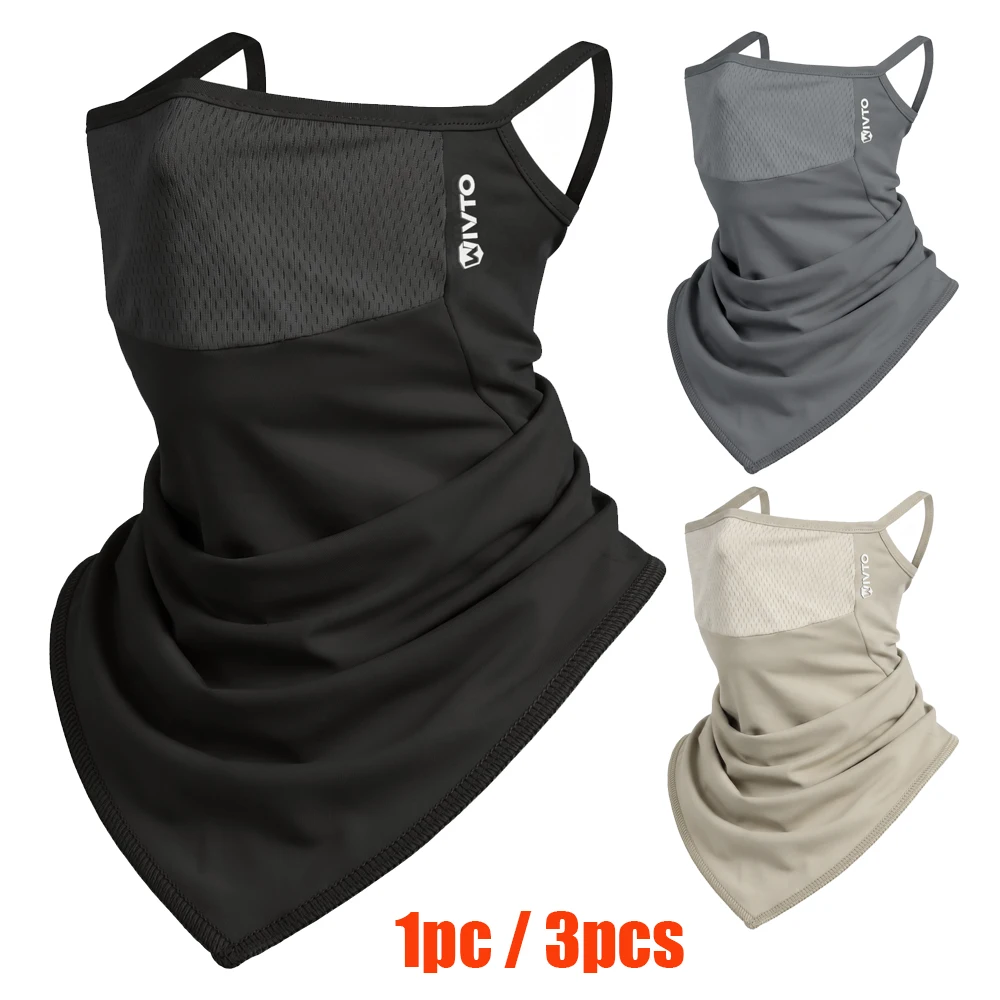 1 Stück/3 Stück Unisex Sommer Kühlende Sonnenschutzmaske Elastische Atmungsaktive Halbgesichtsmaske für Outdoor-Sport Wandern Angeln Radfahren