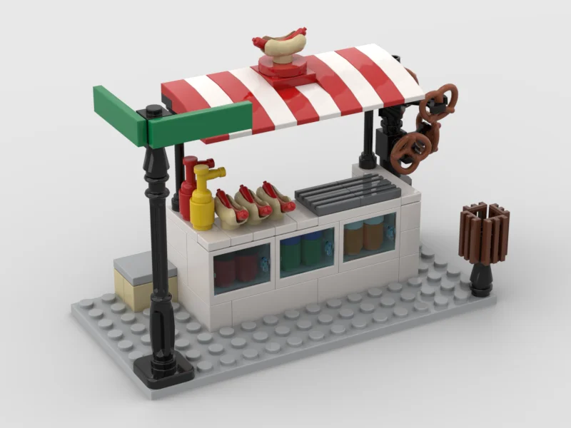 *Modułowa ulica miejska MOC* DIY oświeca klocki blokowe, kompatybilne z cząsteczkami montażowymi