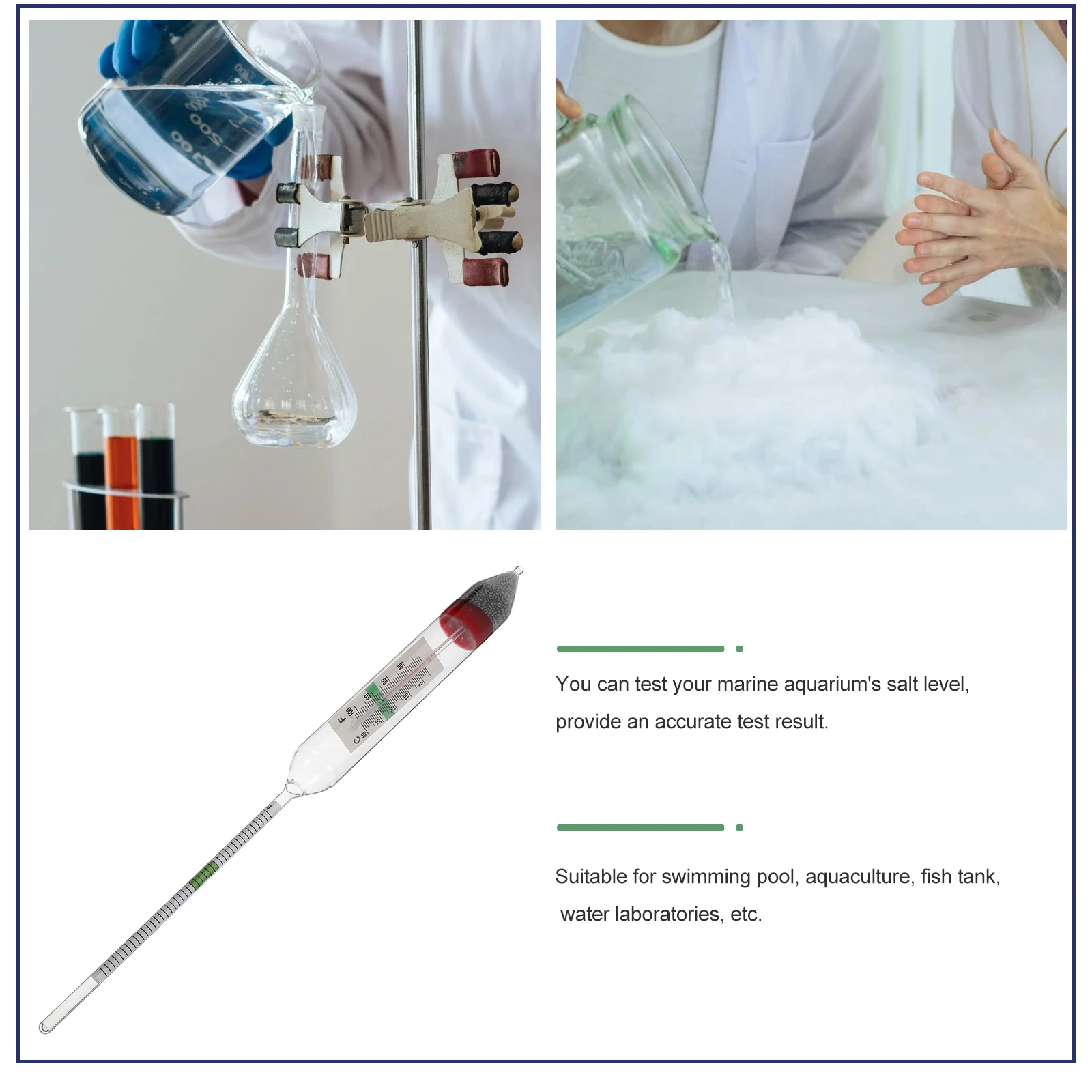 

Seawater Hydrometer Fish Tank Accessories Tester Professional Aquarium Tool Salinometer for