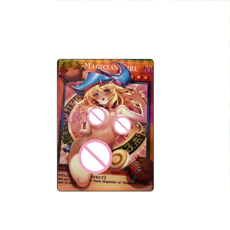 Diy Homemade Anime Yu-Gi-Oh! Black Magician Girl Character Rare Collection Flash Card Cartoon Board Game Toys Christmas Gift