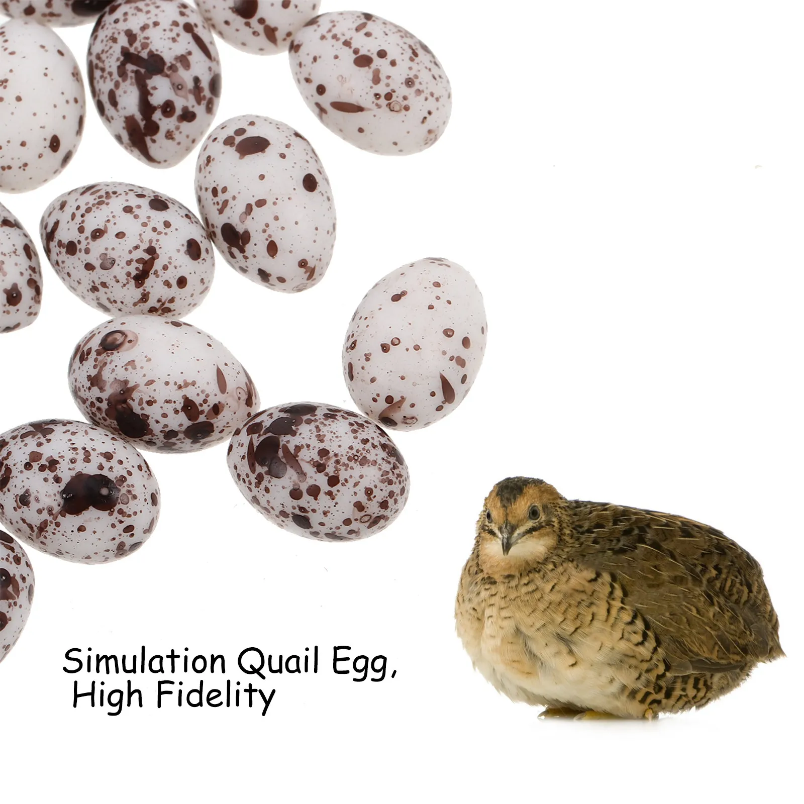 20pcs Realistic Plastic Quail Egg Miniatures for Desk Shelf Micro Landscape Home Decor Figurines