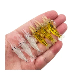 10Pcs 4cm 1.5g Soft Shrimp Shrimp Worm Shrimp Fishing Lure Tackle Luminous Wobbler Perch Carp Silicone Sharp Lure Artificial