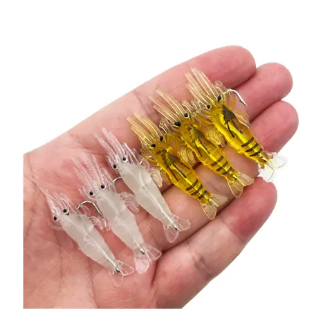 10Pcs 4cm 1.5g 소프트 새우 새우 웜 새우 낚시 미끼 태클 빛나는 워블러 퍼치 잉어 실리콘 샤프 미끼 인공
